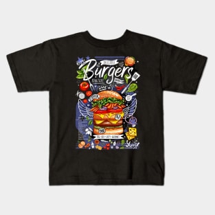 Food, fast food, super, king size, burger, hamburger, cheeseburger Kids T-Shirt